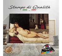 QUADRO Tiziano Vecellio Venere di Urbino 1538 STAMPA SU TELA CANVAS ARTE NUDO
