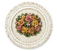 Orologio da tavolo mensola in Porcellana Capodimonte fiori foglia argento nuovo