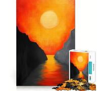 Quadro "Tramonto tra le scogliere" - Puzzle da 1000 pezzi per ragazzi - Gioco di logica e antistress - Taglio netto - Lista dei desideri di Babbo Natale 50x75cm