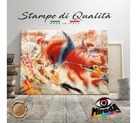 QUADRO Umberto Boccioni la città che sale STAMPA TELA CANVAS case palazzi via
