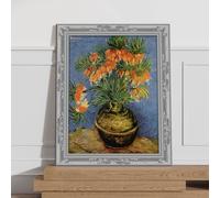 Quadro Van Gogh con Fiori |Q1546| Stampa su Tela con Cornice Stampata Elegante