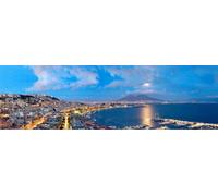 Quadro Veduta Napoli al Tramonto Vesuvio Stampa su Mdf o Tela Swarovski Pannello