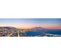 Quadro Veduta Napoli Golfo all'Alba Stampa su Mdf o Tela Swarovski Pannello