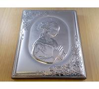 Quadro vergine Maria in argento 925 De Marco 16,5x21cm retro in legno