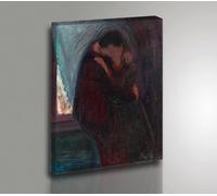 Quadro Vernice Effetto Pennellate Edvard Munch IL Bacio Stampa su Tela Canvas