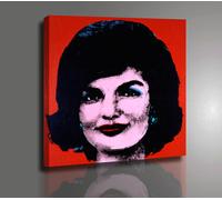 Quadro Vernice Pennellate Andy Warhol Red Jackie Stampa su Tela Canvas