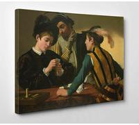 ♣️ Quadro Vernice Pennellate Caravaggio I Bari Stampa Fine Art su TELA Canvas