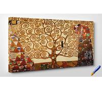 Quadro Vernice Pennellate Klimt L'Albero della Vita Stampa su Tela Canvas