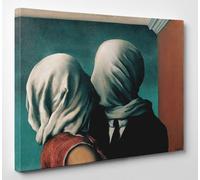 ❤️ Quadro Vernice Pennellate Magritte Gli Amanti Stampa Artistica su Tela Canvas