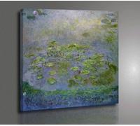 Quadro Vernice Pennellate Monet Ninfee 2 Stampa su Tela Canvas Effetto Dipinto