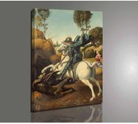 ⚔️ Quadro Vernice Pennellate Raffaello San Giorgio e il Drago Stampa su Tela