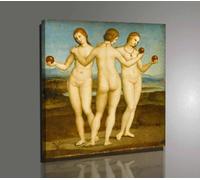 Quadro Vernice Pennellate Raffaello Sanzio Le Tre Grazie Stampa su Tela Canvas
