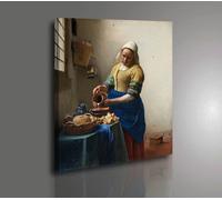 Quadro Vernice Pennellate Vermeer La Lattaia Stampa su Tela Canvas