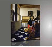 Quadro Vernice Pennellate Vermeer Lezione di Musica Stampa su Tela Canvas
