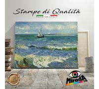 QUADRO Vincent Van Gogh Seascape Saintes Maries de la Mer STAMPA TELA CANVAS TOP