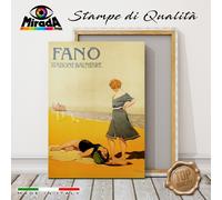 QUADRO vintage FANO Pesaro Urbino Marche mare estate STAMPA TELA CANVAS