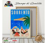 QUADRO vintage SORRENTO Napoli città Penisola Sorrentina mare STAMPA TELACANVAS