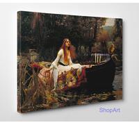 Quadro Waterhouse The Lady of Shalott Stampa su Tela Cotone Effetto Dipinto