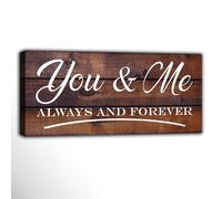 Quadro “You & Me - Always and Forever” |Q597| Stampa su Tela Effetto Legno