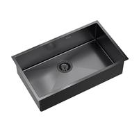 Quadron Anthony lavello in acciaio con sifone 74x44 cm grafite MF7444PVDBST1