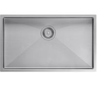 Quadron Anthony lavello in acciaio con sifone 74x44 cm MF7444BS