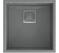 Quadron David lavello graniteq 42x42 cm grigio/grafite/inox HQD4242U5-BS