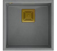 Quadron David lavello graniteq 42x42 cm grigio/grafite/inox HQD4242U5-G1