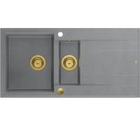 Quadron Evan lavello graniteq 100x50 cm grigio/grafite/inox HQE5510050U5_PVDG1_P2O