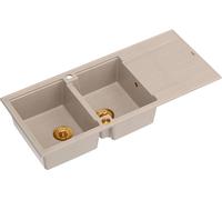 Quadron Evan lavello graniteq 116x50 cm beige HQE11650U2_PVDC1_P2O