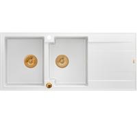 Quadron Evan lavello graniteq 116x50 cm bianco HQE11650U1_PVDC1_P2O