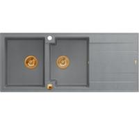 Quadron Evan lavello graniteq 116x50 cm grigio/grafite/inox HQE11650U5_PVDC1_P2O