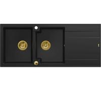 Quadron Evan lavello graniteq 116x50 cm nero HQE11650U7_PVDG1_P2O