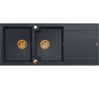 Quadron Evan lavello graniteq 116x50 cm nero HQE11650U8_PVDC1_P2O