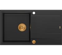 Quadron Evan lavello graniteq 86x50 cm nero HCQE8650U7_PVDC1_P2O