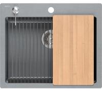 Quadron Kurt 110 lavello graniteq 59.5x50 cm grigio/grafite/inox HCQK5052SZK