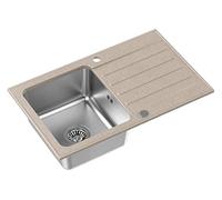 Quadron Kenneth lavello in granito e acciaio 78x48 cm beige FUS_K7848BE