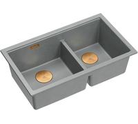 Quadron Logan lavello graniteq 76x45 cm grigio/grafite/inox HQL7645U5_PVDC1_U