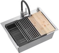 Quadron Luke lavello con rubinetto e accessori acciaio/acciaio ZH5845BS_3323503BL