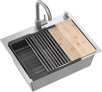 Quadron Luke lavello con rubinetto e accessori acciaio/acciaio ZH5845BS_3623500_BS