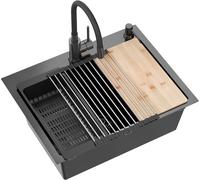 Quadron Luke lavello con rubinetto e accessori antracite/antracite ZH5845PVDBLM_3323503PVDBLM
