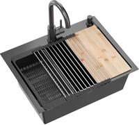 Quadron Luke lavello con rubinetto e accessori antracite/antracite ZH5845PVDBLM_3623500_PVDBLM