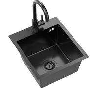 Quadron Luke lavello con rubinetto nero/nero ZH4045PVDBLM_3623500_PVDBLM