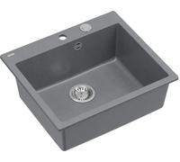 Quadron Morgan lavello graniteq 57x50 cm grigio/grafite/inox HB8304U5-BS_P2O