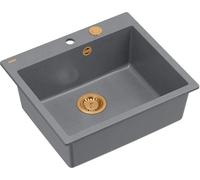 Quadron Morgan lavello graniteq 57x50 cm grigio/grafite/inox HB8304U5-C1_P2O