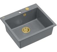 Quadron Morgan lavello graniteq 57x50 cm grigio/grafite/inox HB8304U5-G1_P2O
