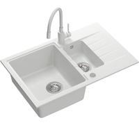 Quadron Peter lavello con rubinetto bianco/bianco HCQP57850BIK_3323503WHM
