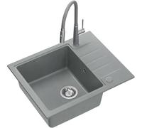 Quadron Peter lavello con rubinetto grigio/acciaio HCQP6250SZK_3922505BSGR