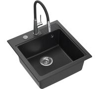 Quadron Peter lavello con rubinetto nero/acciaio HCQP5052CZK_3922505BSBL
