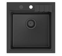 Quadron Peter lavello graniteq 50x52 cm nero HCQP5052BLM_PC