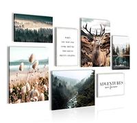 Quadros - Completamente Pronto Da Appendere - Immagini - Cervo Foresta - 7 Pezzi Set Moderni - N013271a